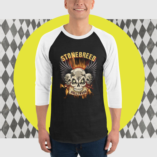 STONEBREED 3 Skulls 3/4 sleeve raglan shirt