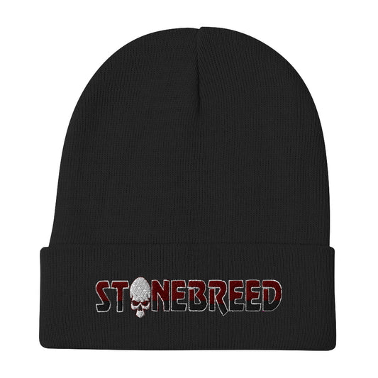 Stonebreed Black with Red Logo Embroidered Beanie