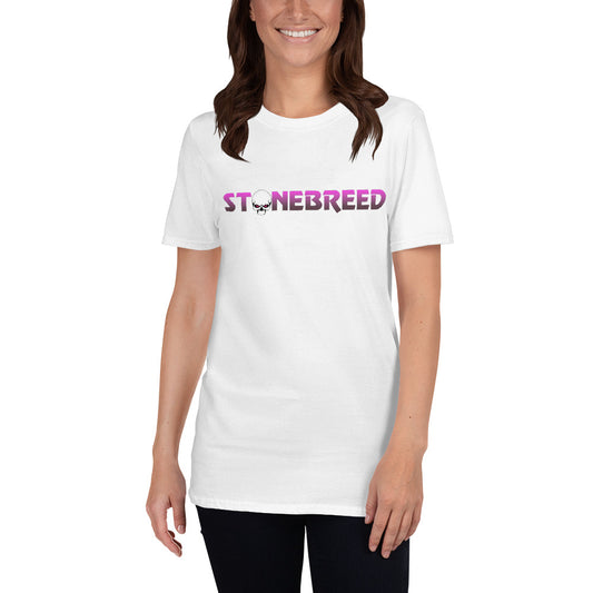 STONEBREED White w/ Pink Logo Short-Sleeve Unisex T-Shirt