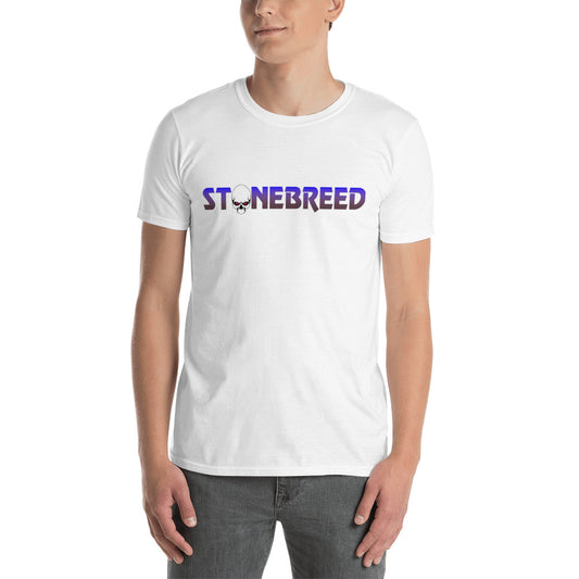 STONEBREED White with Purple Logo Short-Sleeve Unisex T-Shirt